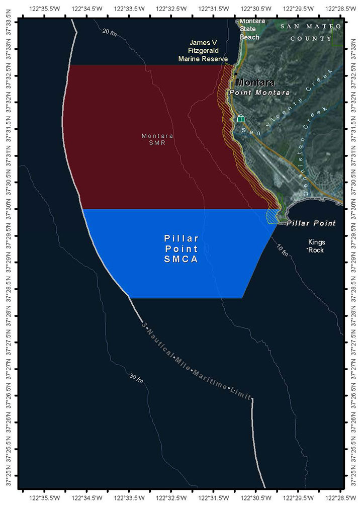 Map of Pillar Point State Marine Conservation Area - click to enlarge in new tab